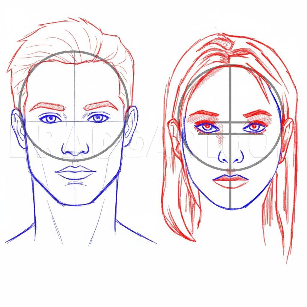 How to Draw a Face – Drawing tutorial – Step 4