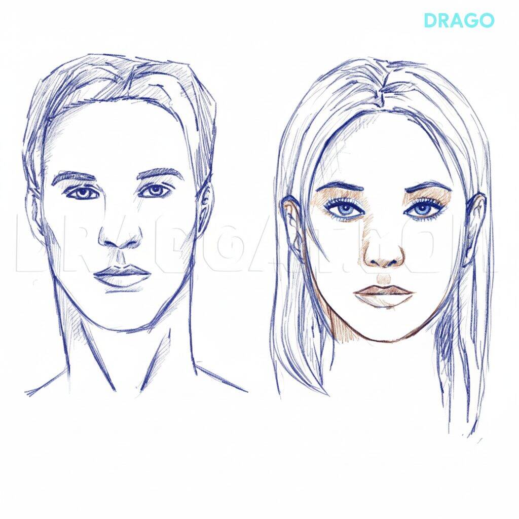 How to Draw a Face – Drawing tutorial – Step 5