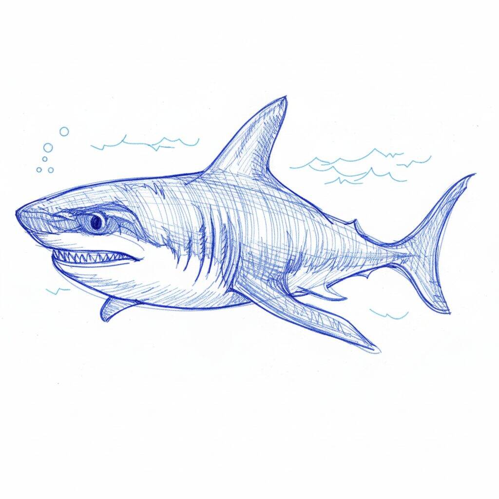 Cómo dibujar un tiburón realista - Paso a paso