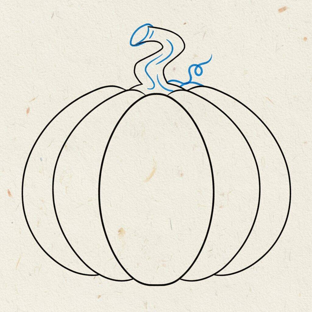 Como Desenhar uma Abóbora Passo a Passo – Passo 4