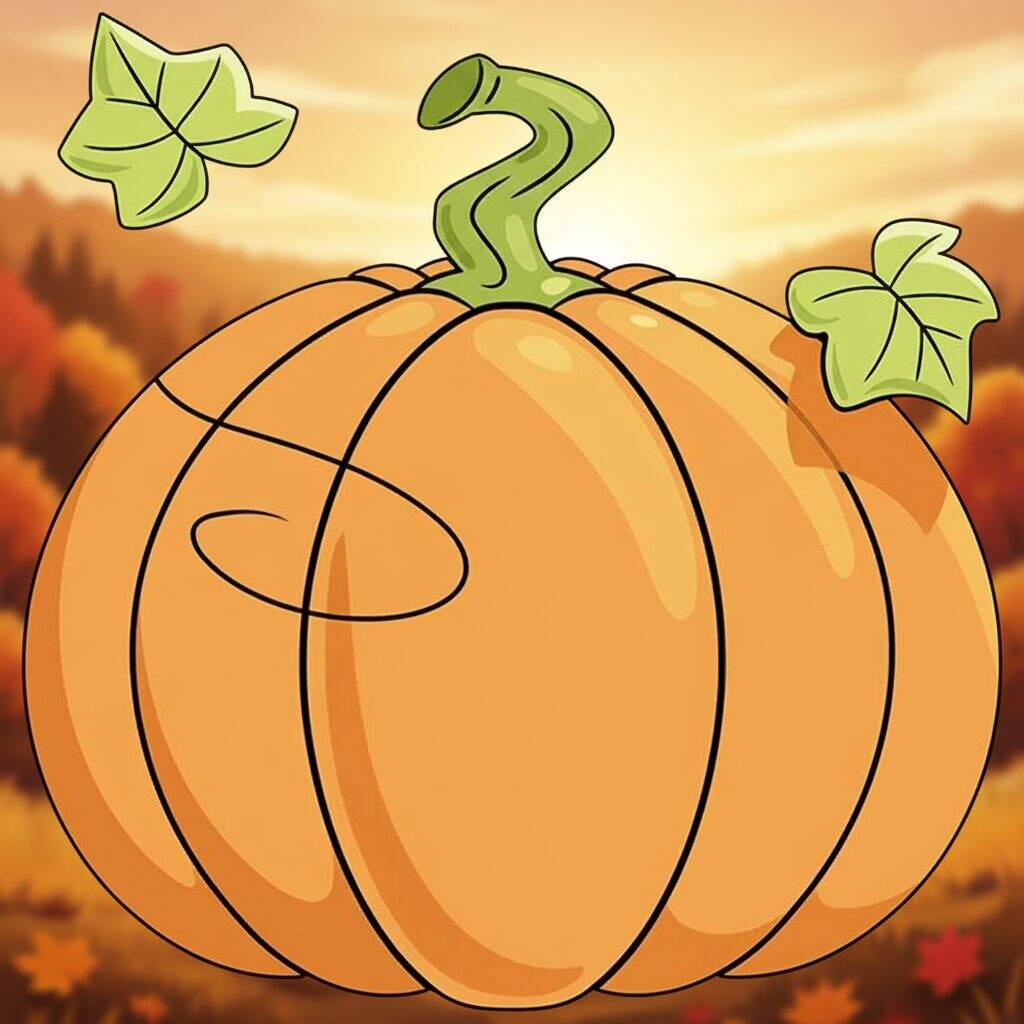 Como Desenhar uma Abóbora Passo a Passo