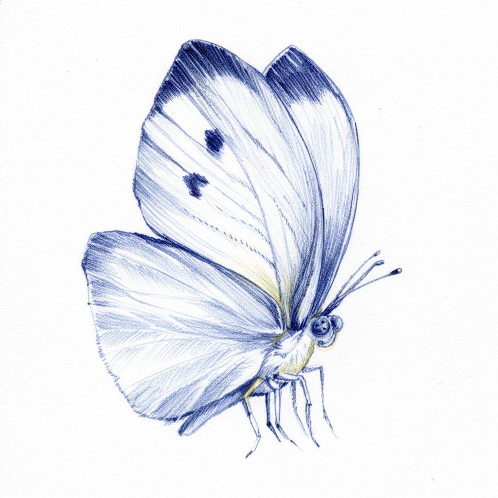 Como Desenhar uma Borboleta Realista – Passo a Passo – Paso 4