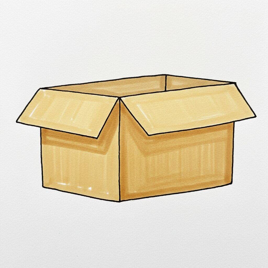 Como Desenhar uma Caixa Realista - Passo a Passo