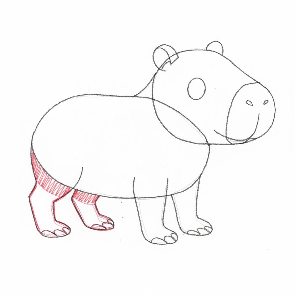 Como Desenhar uma Capivara – Passo a Passo Fácil – Passo 5