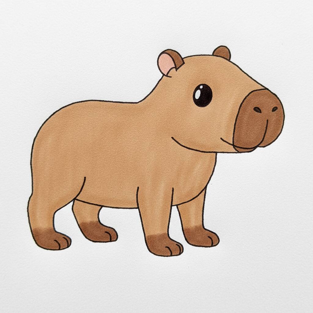 Como Desenhar uma Capivara – Passo a Passo Fácil – Passo 7