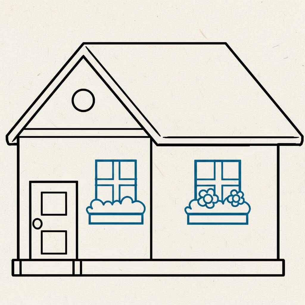 Como Desenhar uma Casa Simples – Passo a Passo Fácil – Passo 5