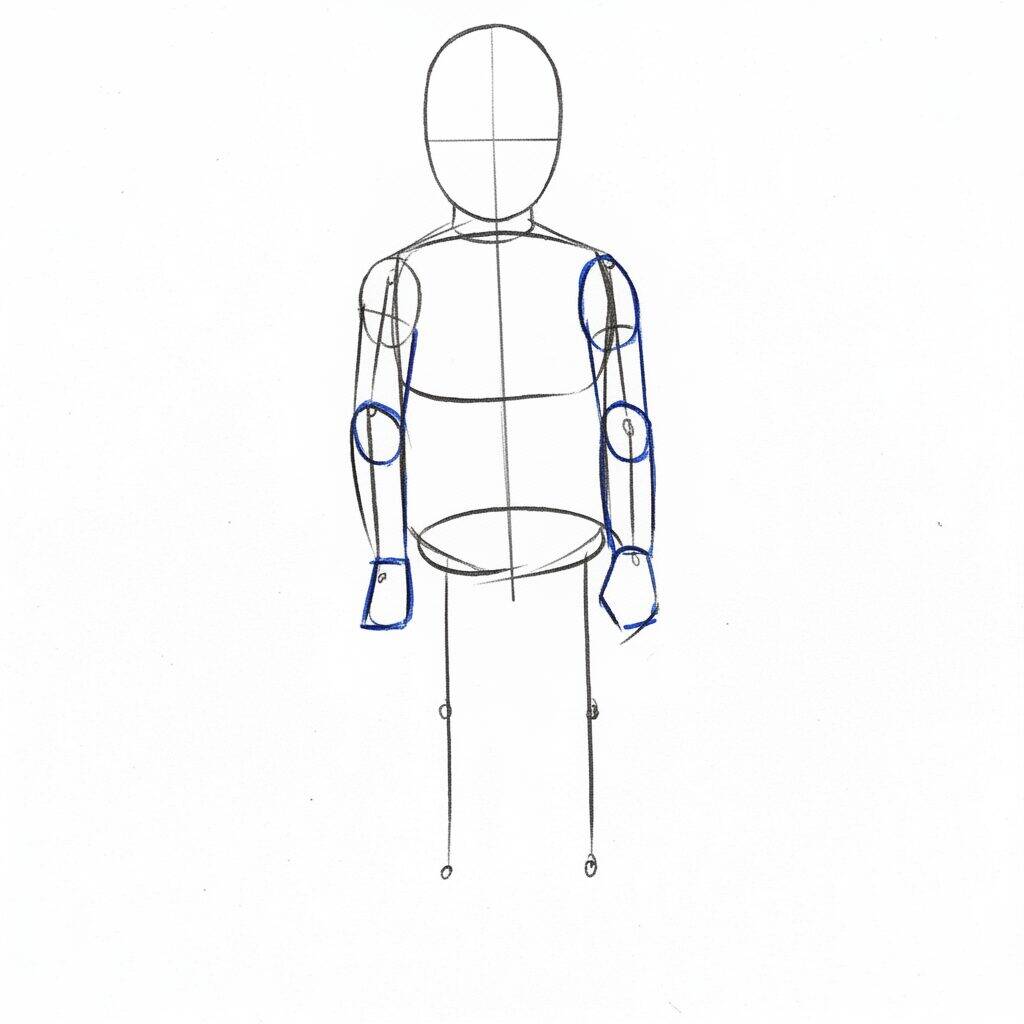 Cómo dibujar un niño (Niño) – Tutorial de dibujo paso a paso – Paso 3