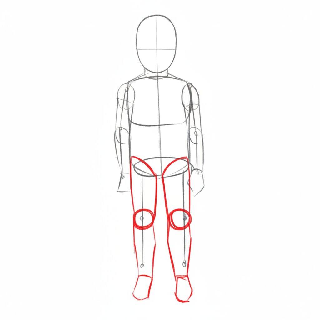 Cómo dibujar un niño (Niño) – Tutorial de dibujo paso a paso – Paso 4