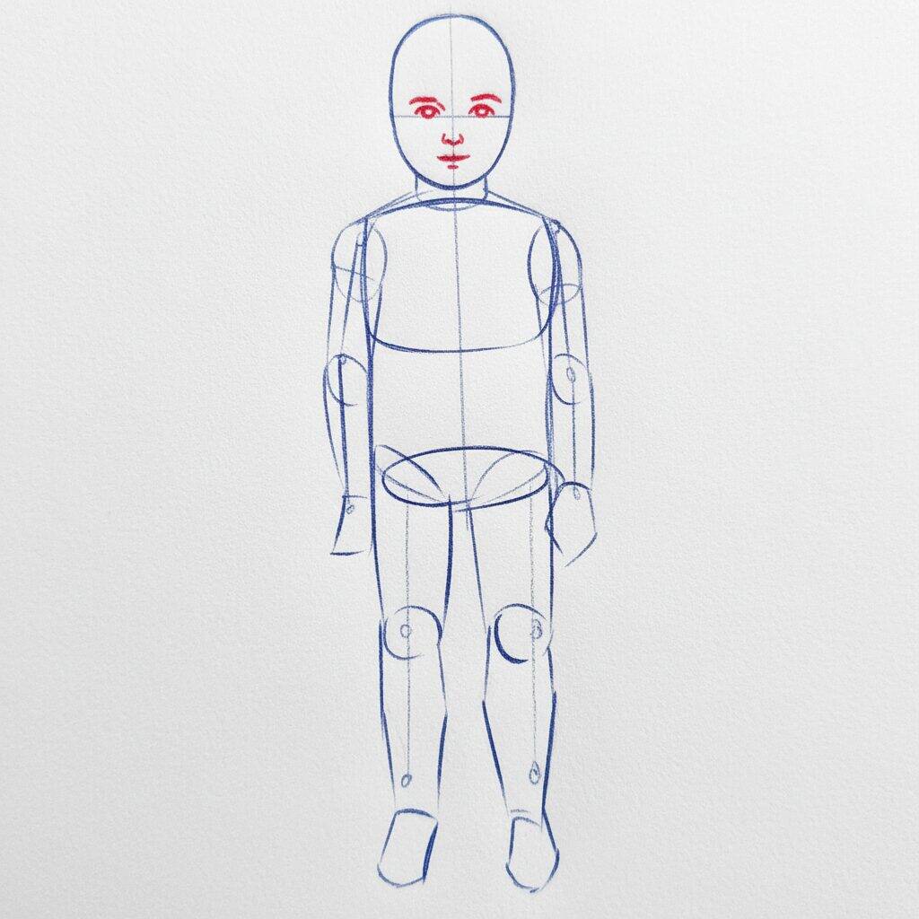 Cómo dibujar un niño (Niño) – Tutorial de dibujo paso a paso – Paso 5