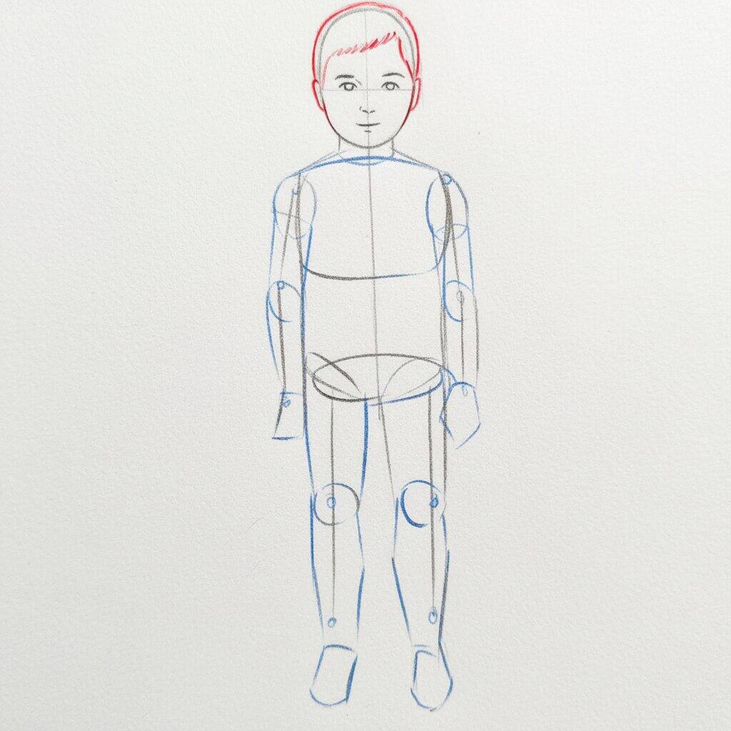 Cómo dibujar un niño (Niño) – Tutorial de dibujo paso a paso – Paso 6