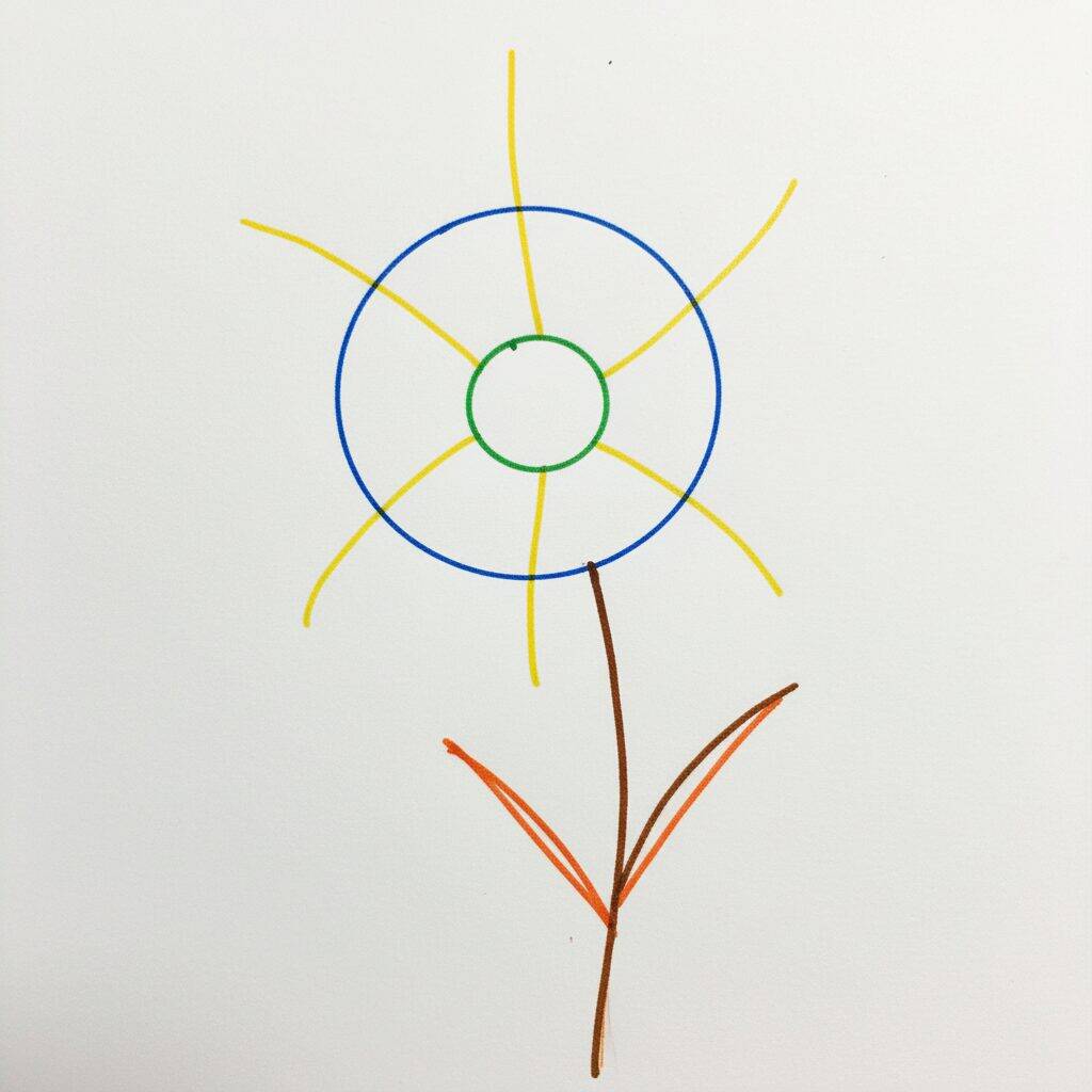 Como Desenhar uma Flor Passo a Passo Fácil – Passo 1