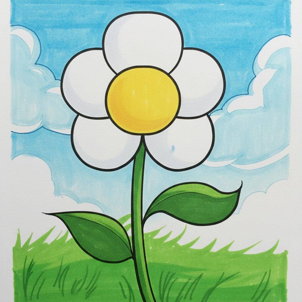 Como Desenhar uma Flor Simples Passo a Passo Fácil