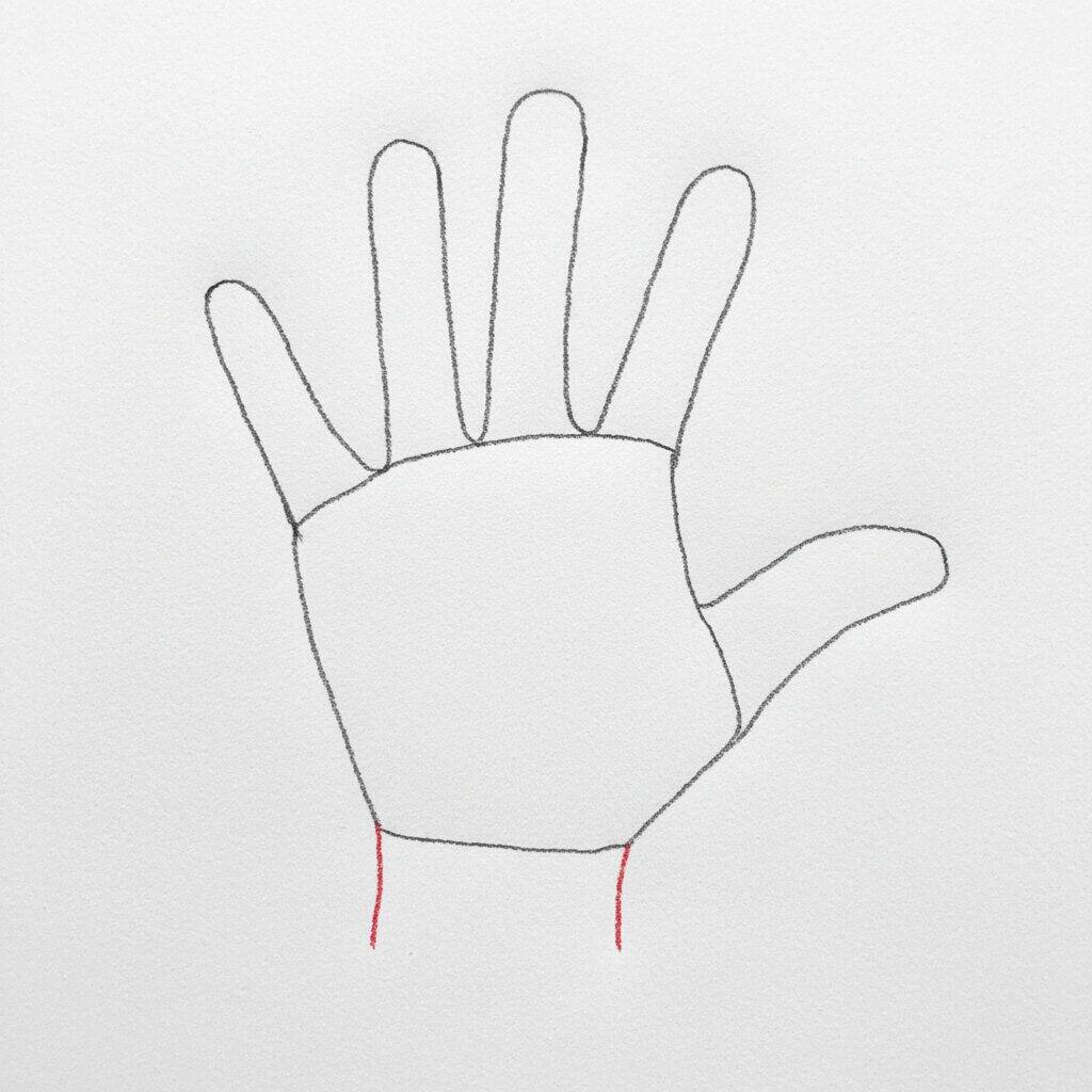 How to Draw a Hand – Step by Step Drawing Tutorial – Step 5