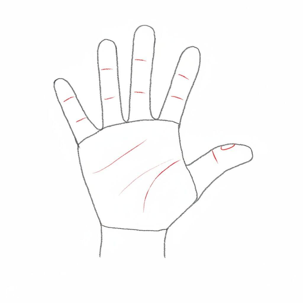How to Draw a Hand – Step by Step Drawing Tutorial – Step 6