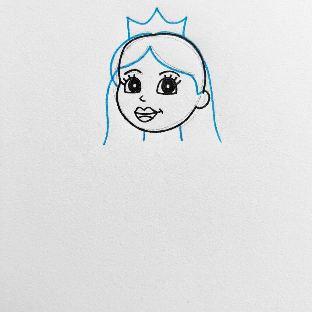 Como Desenhar uma Princesa – Passo a Passo – Passo 3