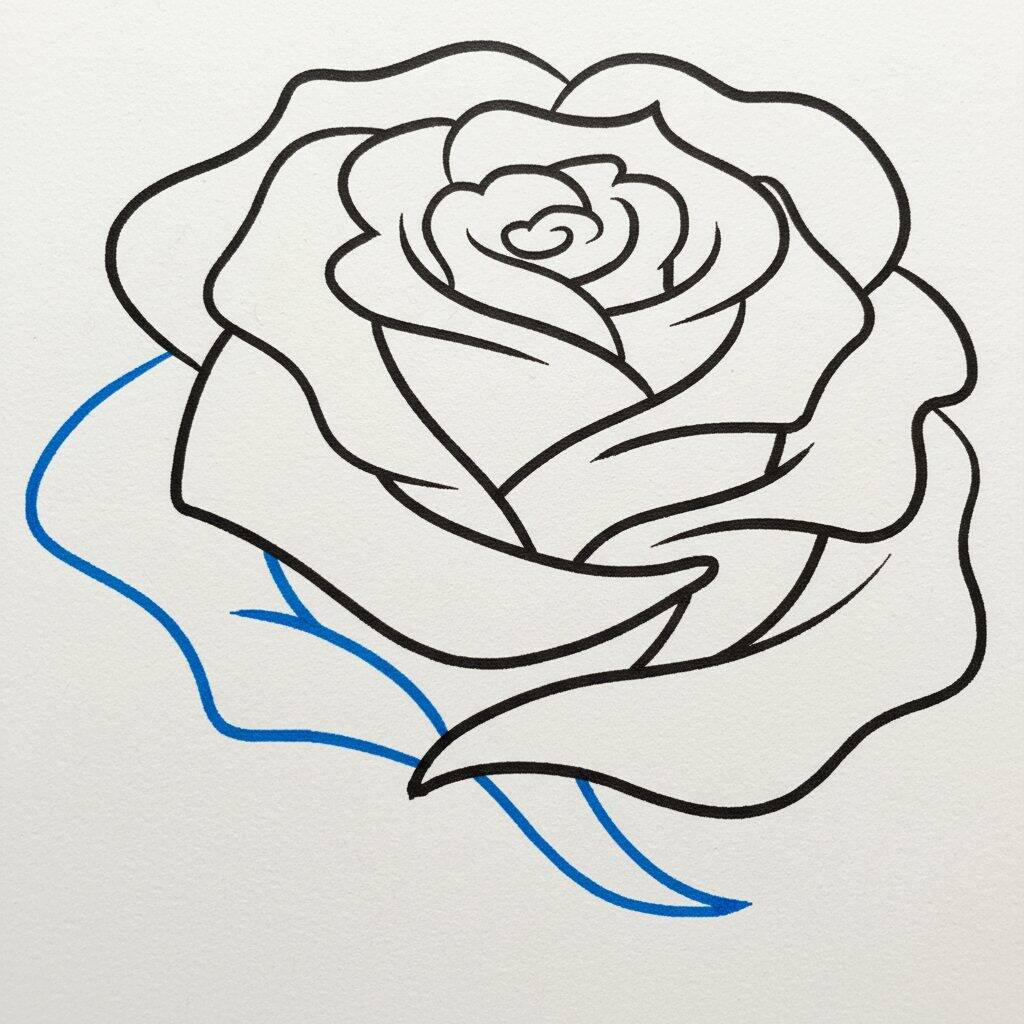 Como Desenhar uma Rosa – Passo 8