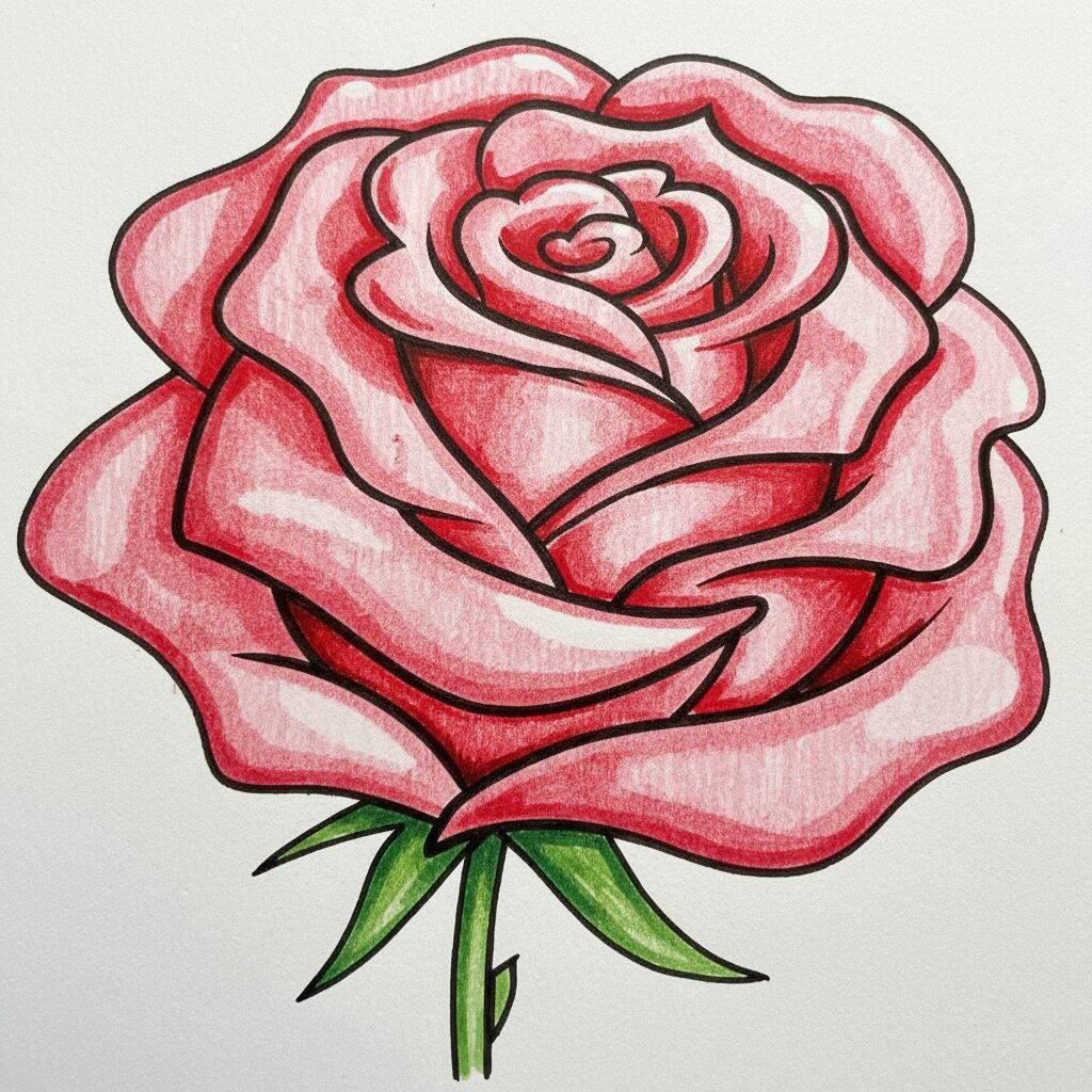 Como Desenhar uma Rosa
