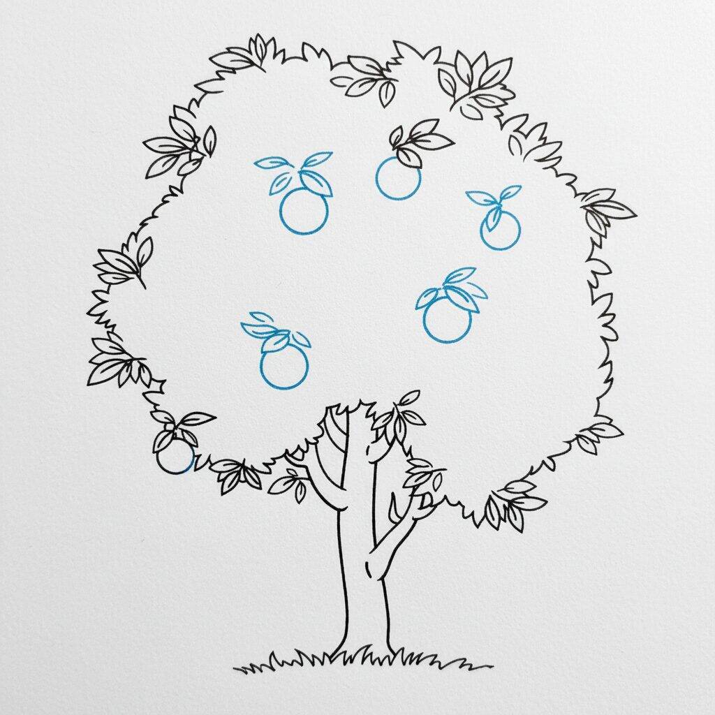 Como Desenhar uma árvore Passo a Passo – Passo 7