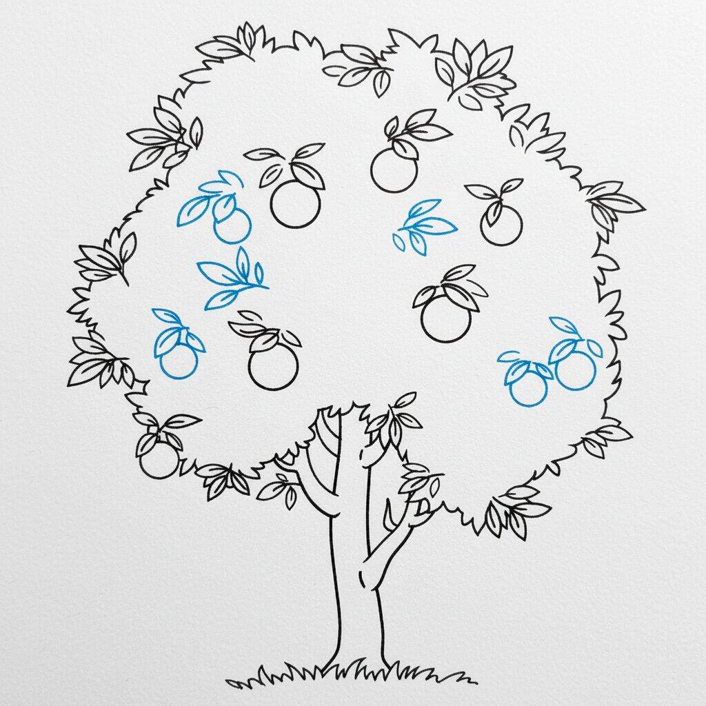 Como Desenhar uma árvore Passo a Passo – Passo 8