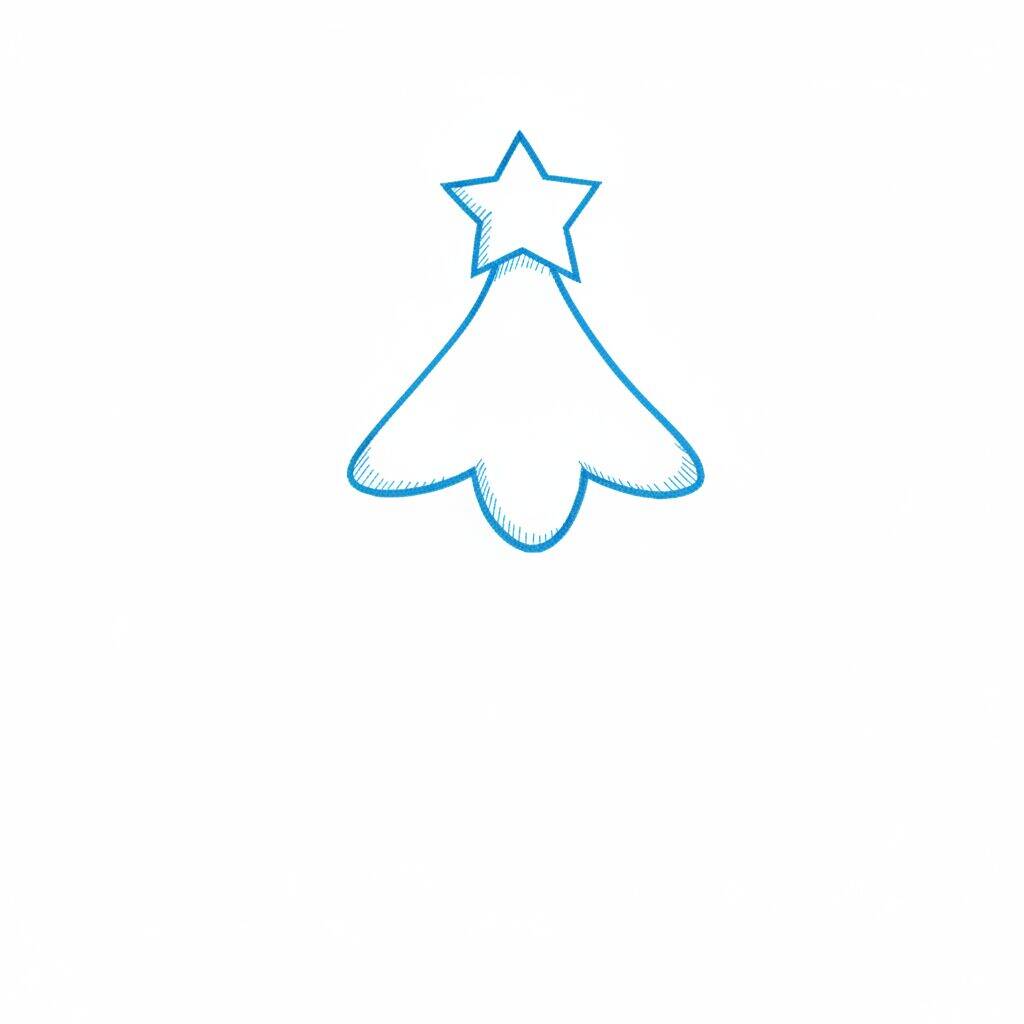 Cómo dibujar un árbol de Navidad paso a paso – Paso 1