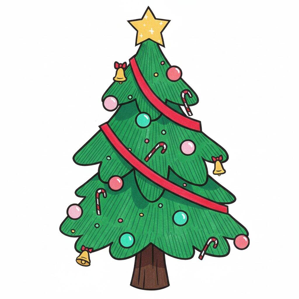 Como Desenhar uma árvore de Natal Passo a Passo