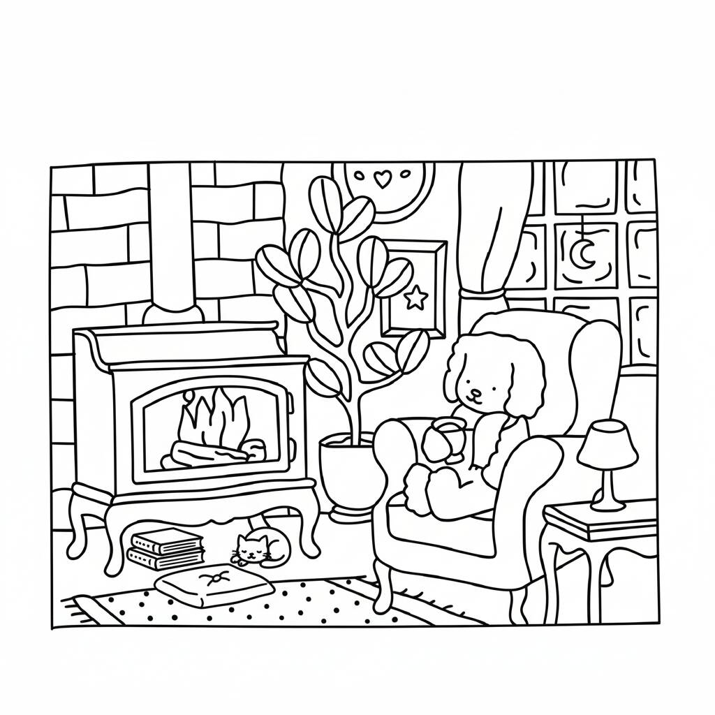 Desenho Bobbie Goods na sala de estar para colorir