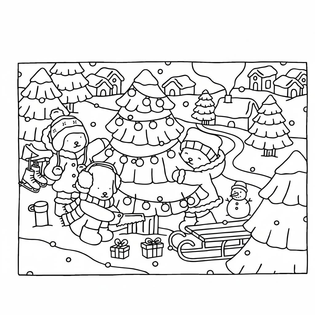 Desenho Bobbie Goods no natal para colorir