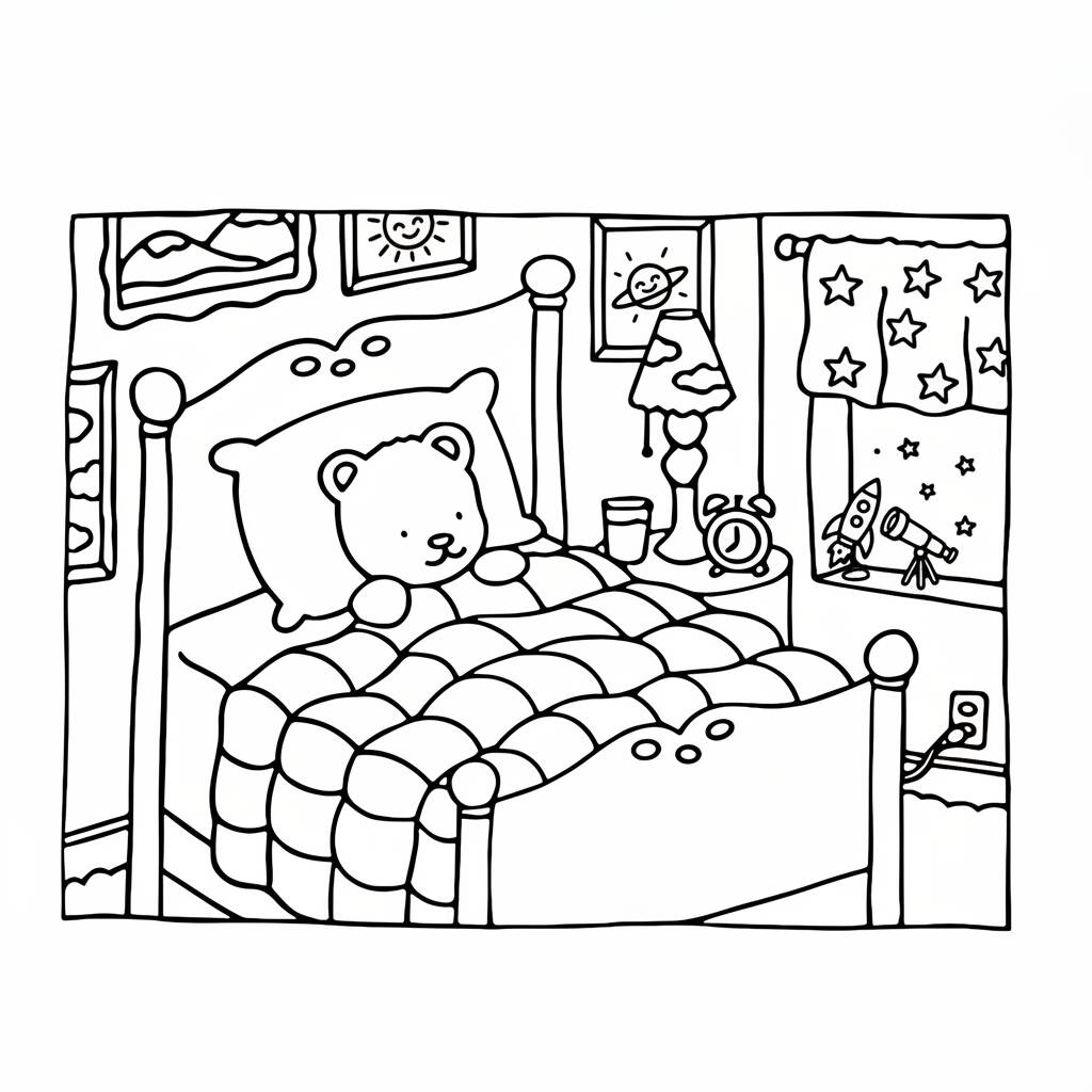 Desenho Bobbie Goods no quarto para colorir