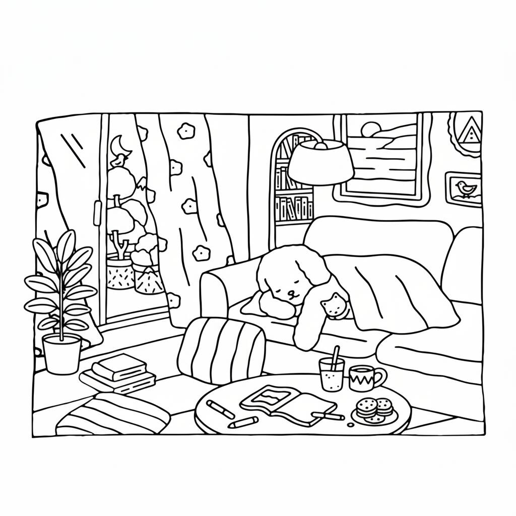 Desenho Bobbie Goods no seu aconchego para colorir