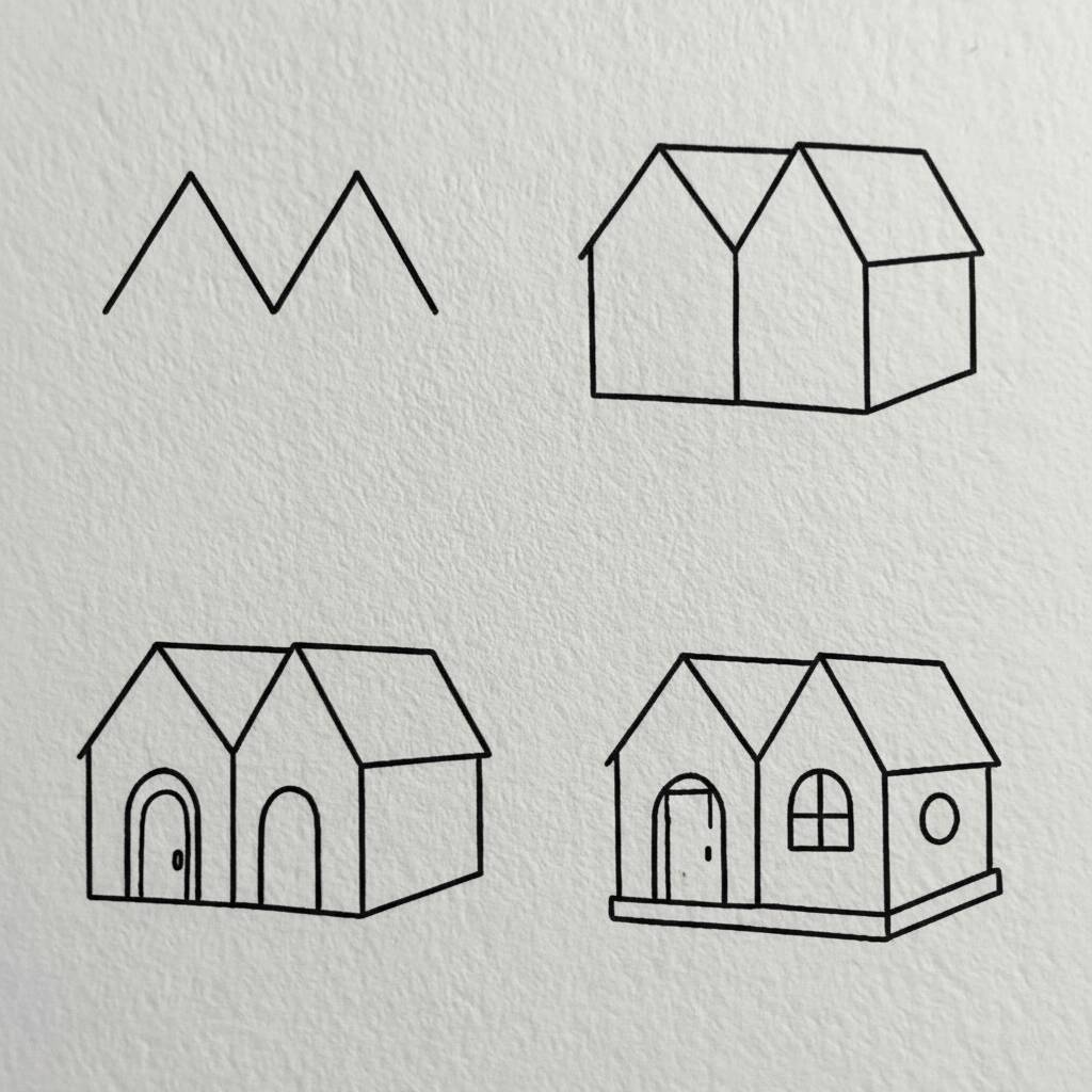 Desenho Fácil de casas simples para colorir