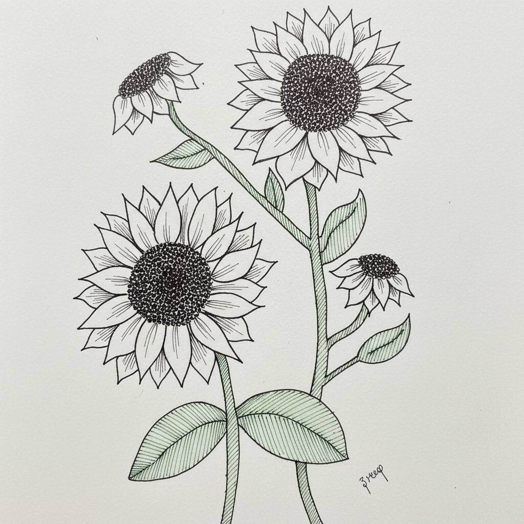 Dibujo de Flor de Girasol para colorear