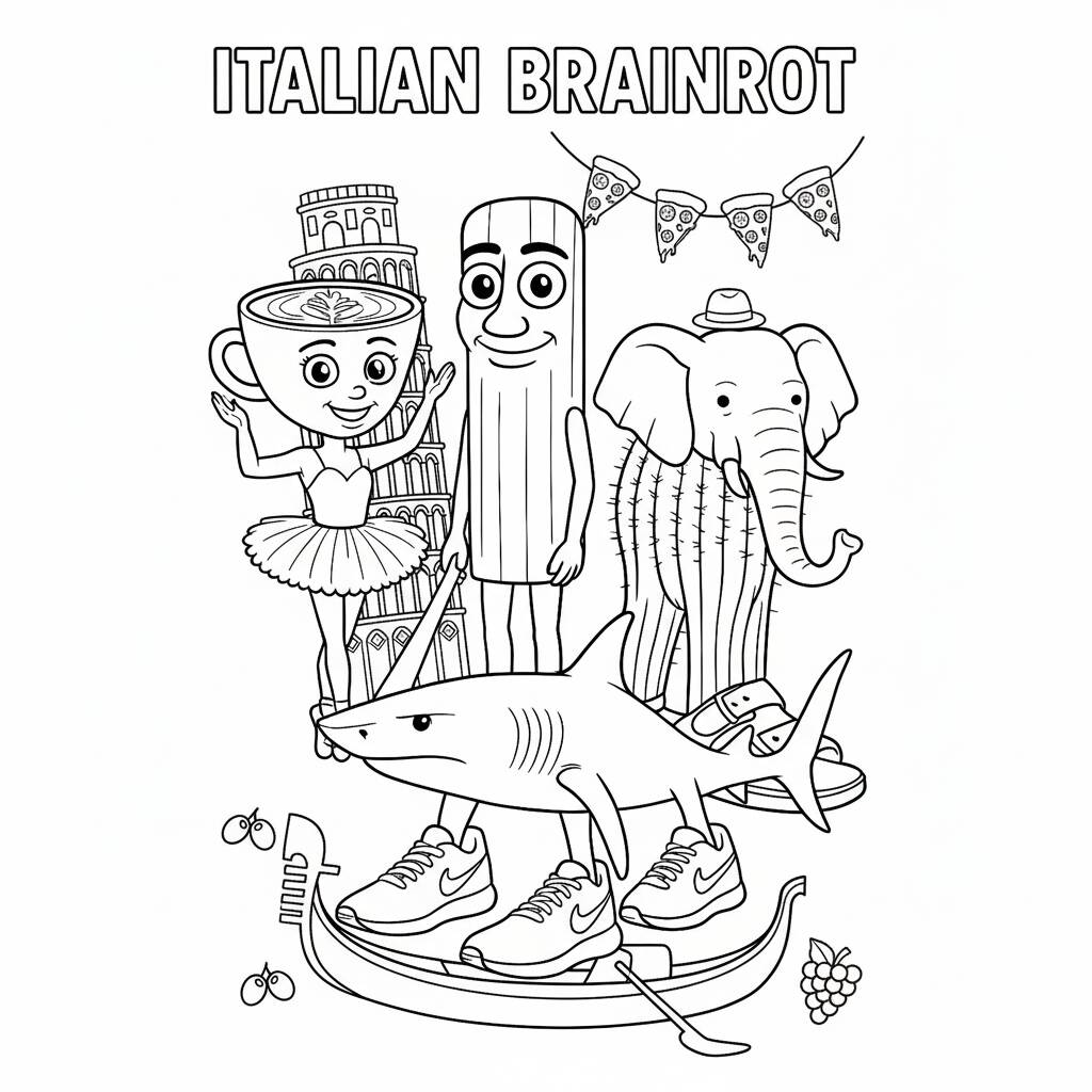 Desenho Italian Brainrot para colorir