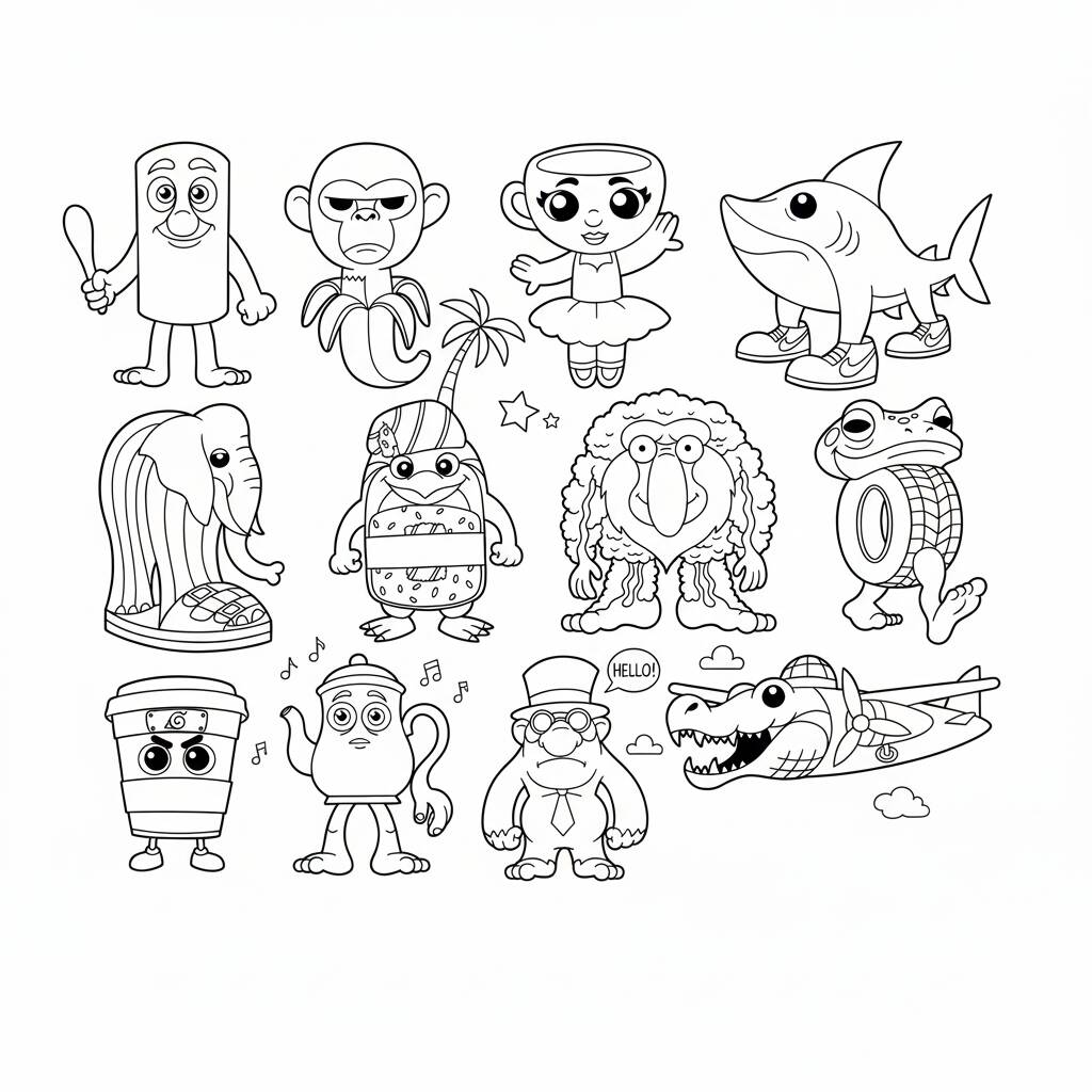 Desenho Italian Brainrot para colorir