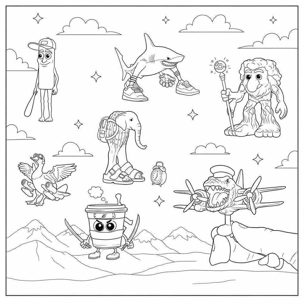 Desenho Italian Brainrot para colorir