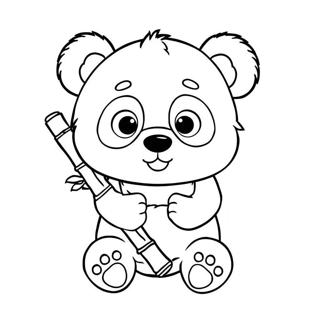 Desenho Kawaii de Panda para Colorir