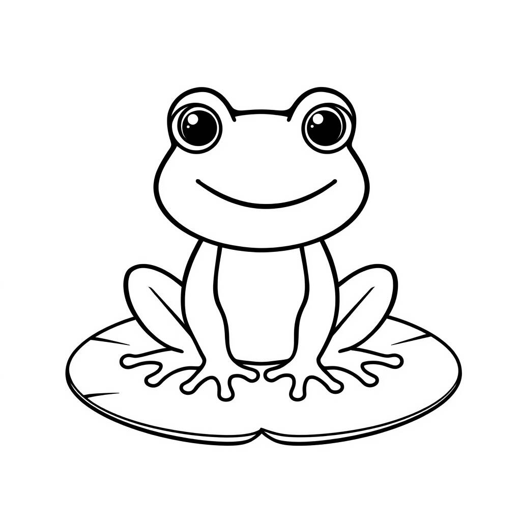Kawaii Frog Coloring Page
