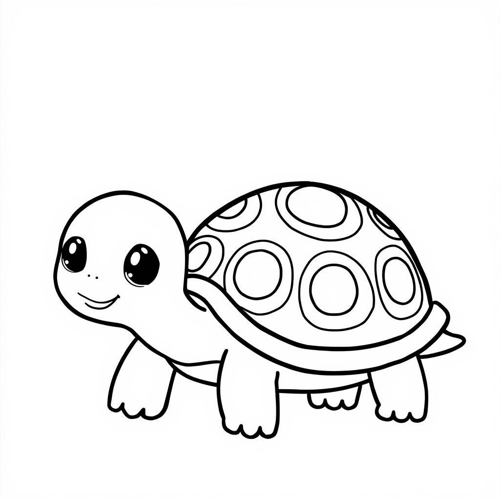 Desenho Kawaii de Tartaruga para Colorir
