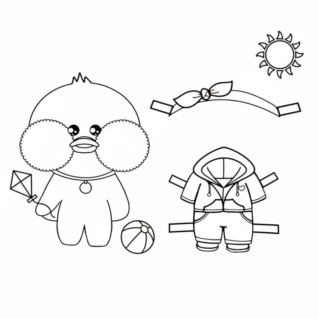 Desenho Paper Duck com roupas para colorir (Imprimir)