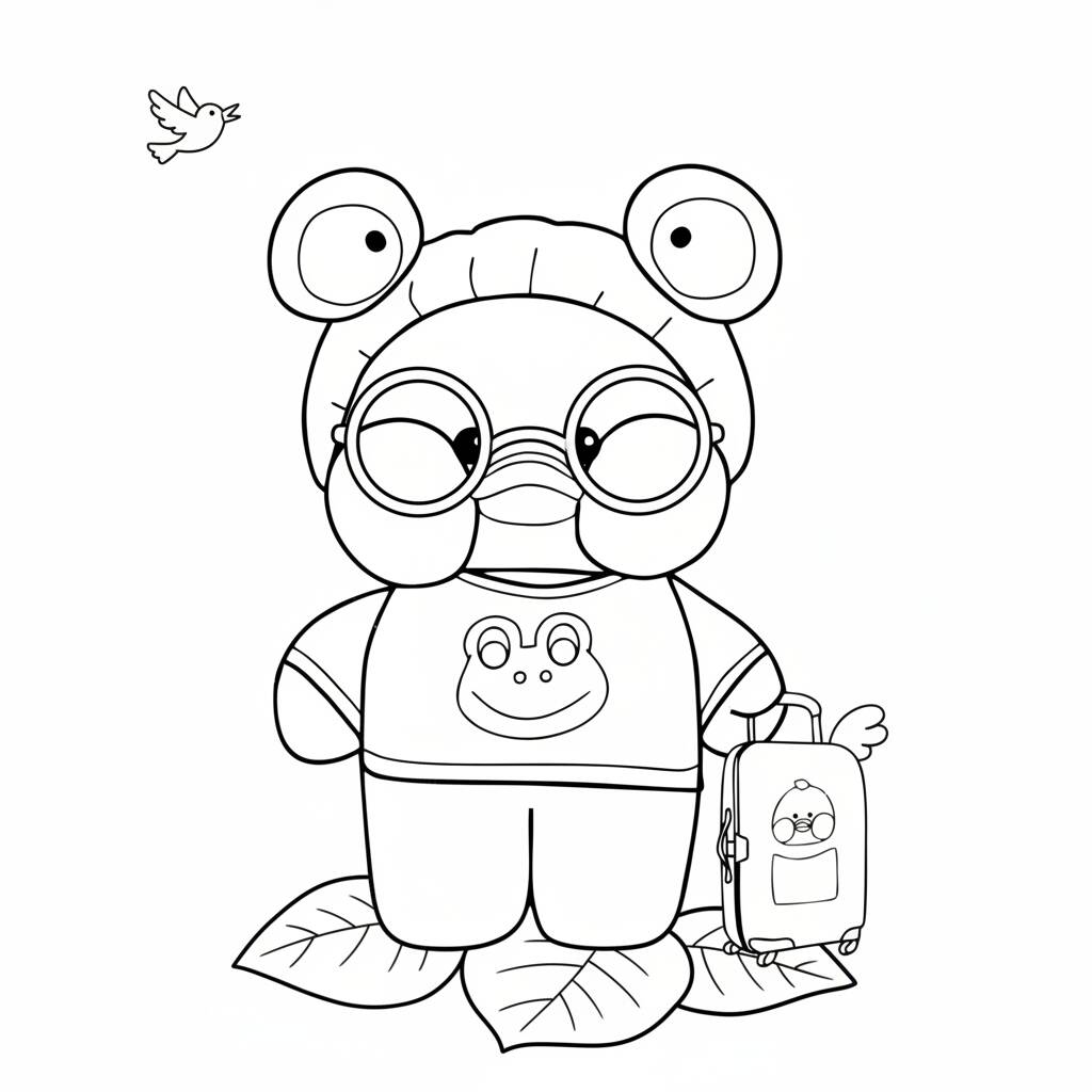 Desenho Paper Duck com roupinha de sapo para colorir (Imprimir)