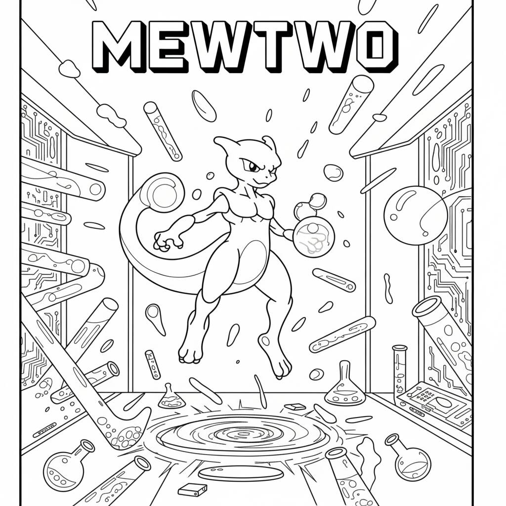 Pokémon Mewtwo coloring page