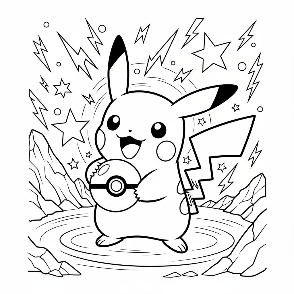 Desenho Pokémon Pikachu para colorir