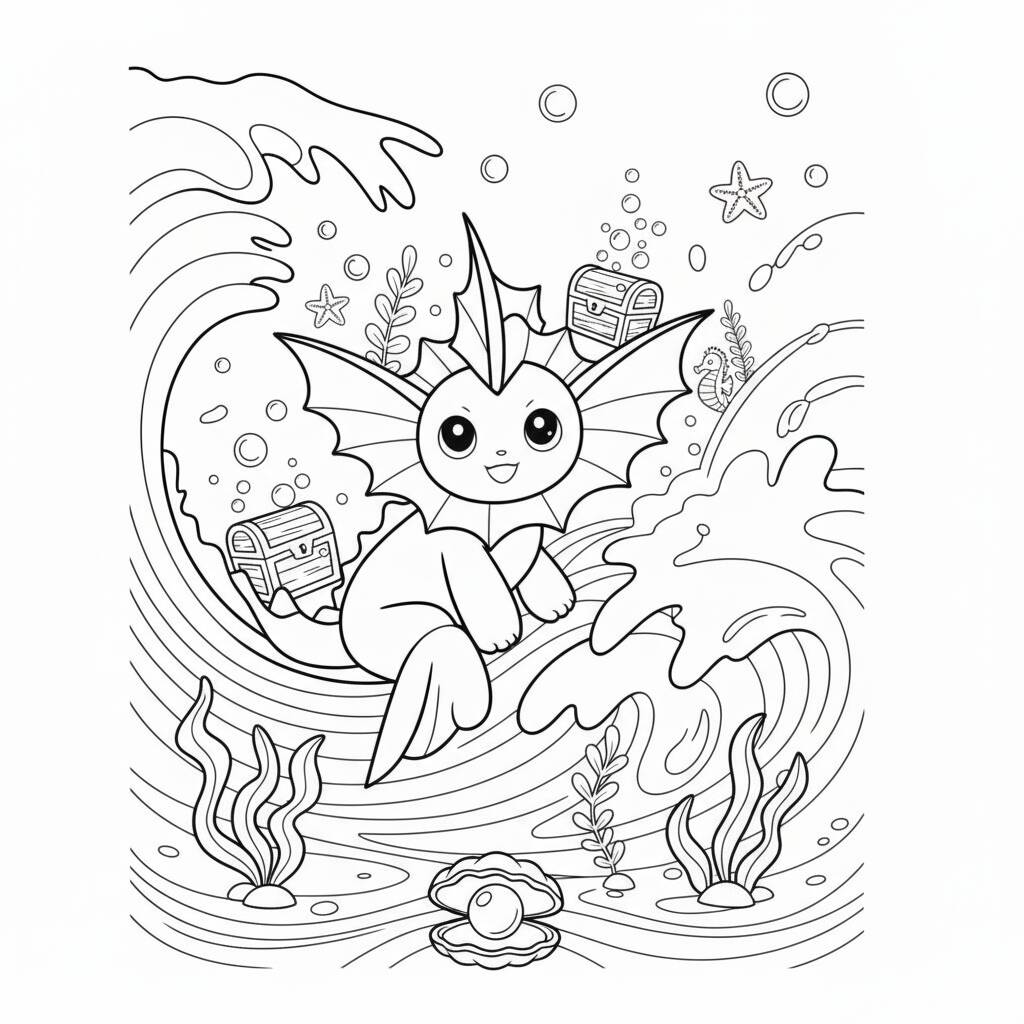 Desenho Pokémon Vaporeon para colorir