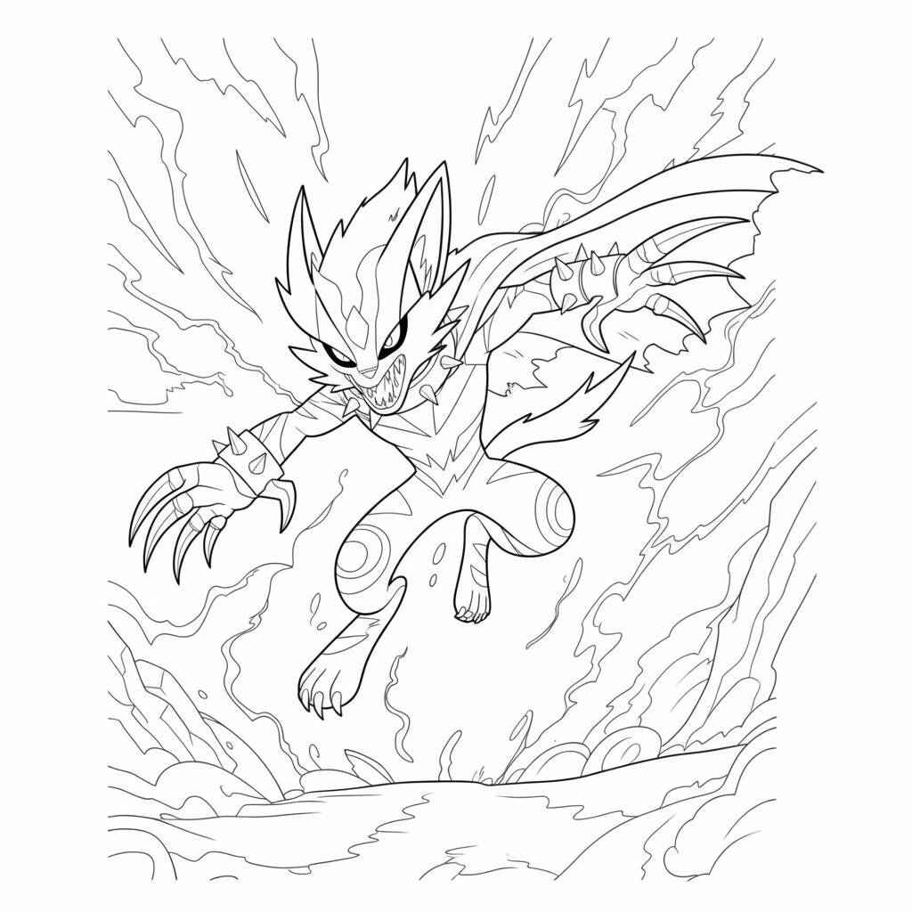 Desenho Pokémon Zoroark para colorir