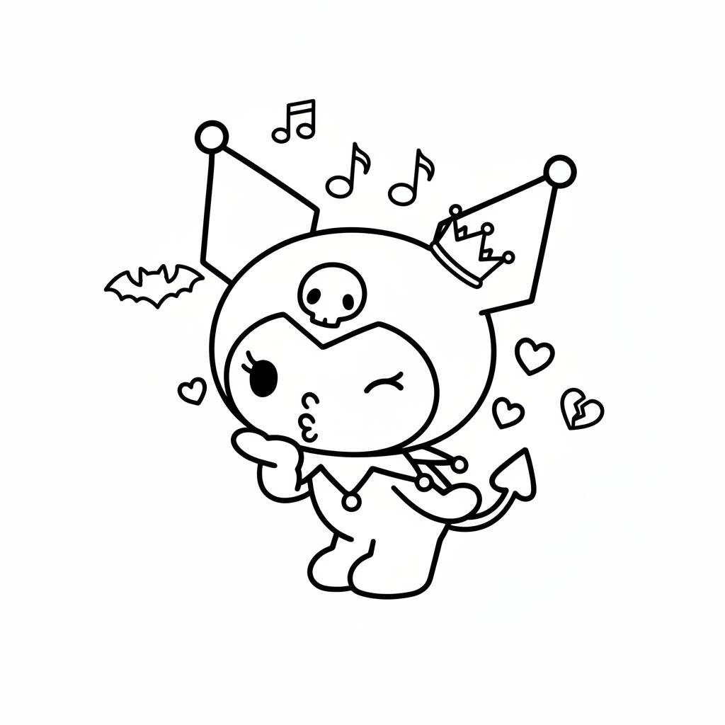 Desenho da Kuromi para colorir