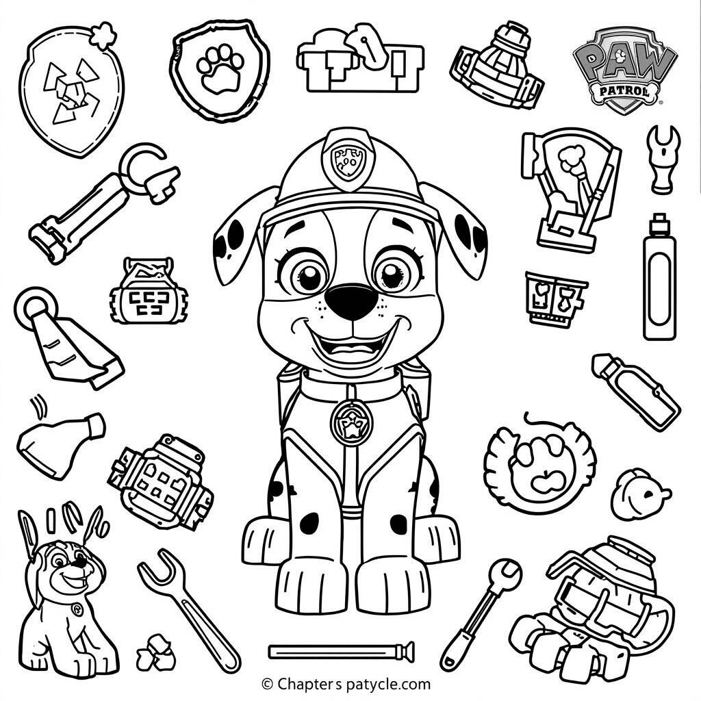 Desenho da Patrulha Canina Rocky para Colorir