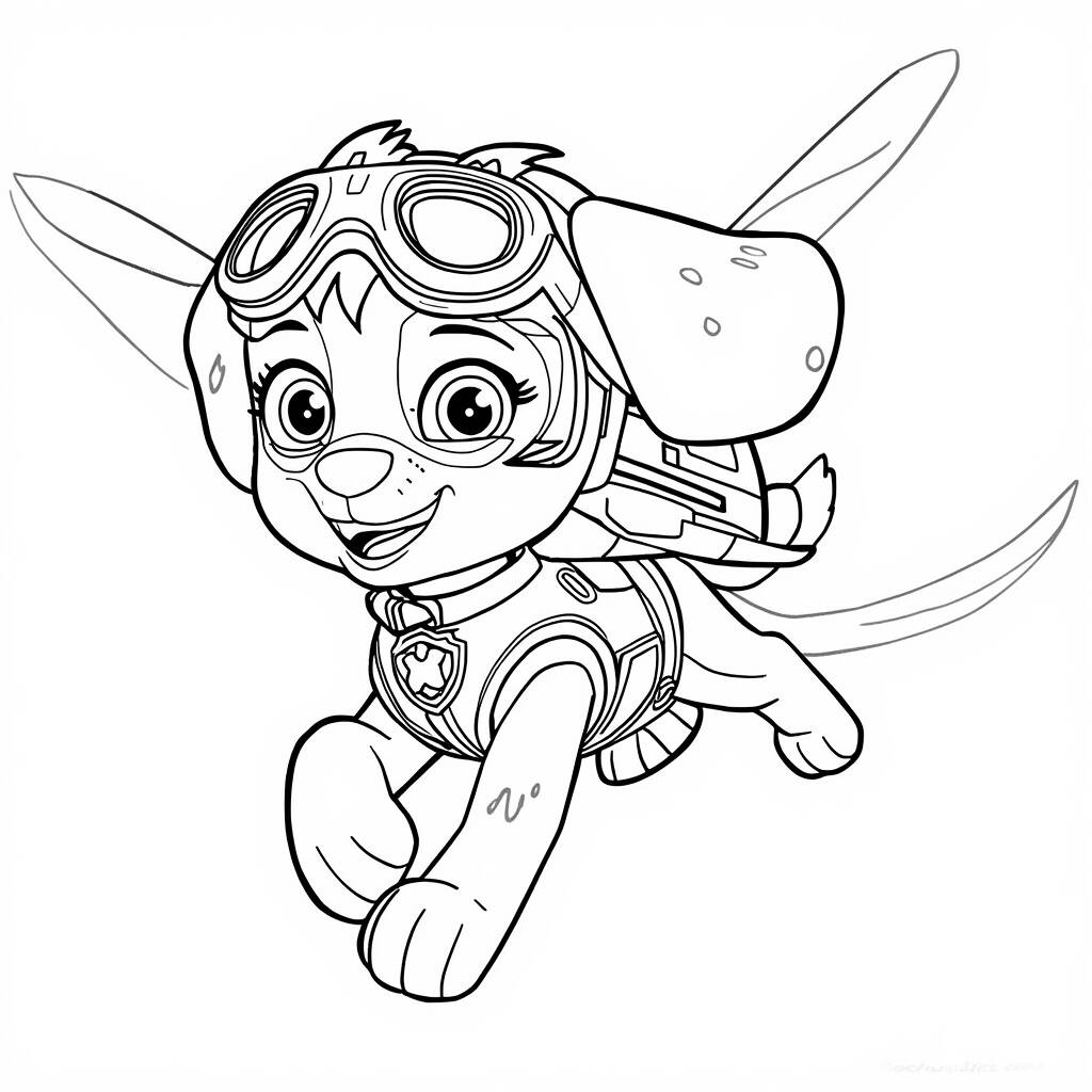 Desenho da Patrulha Canina Skye para Colorir