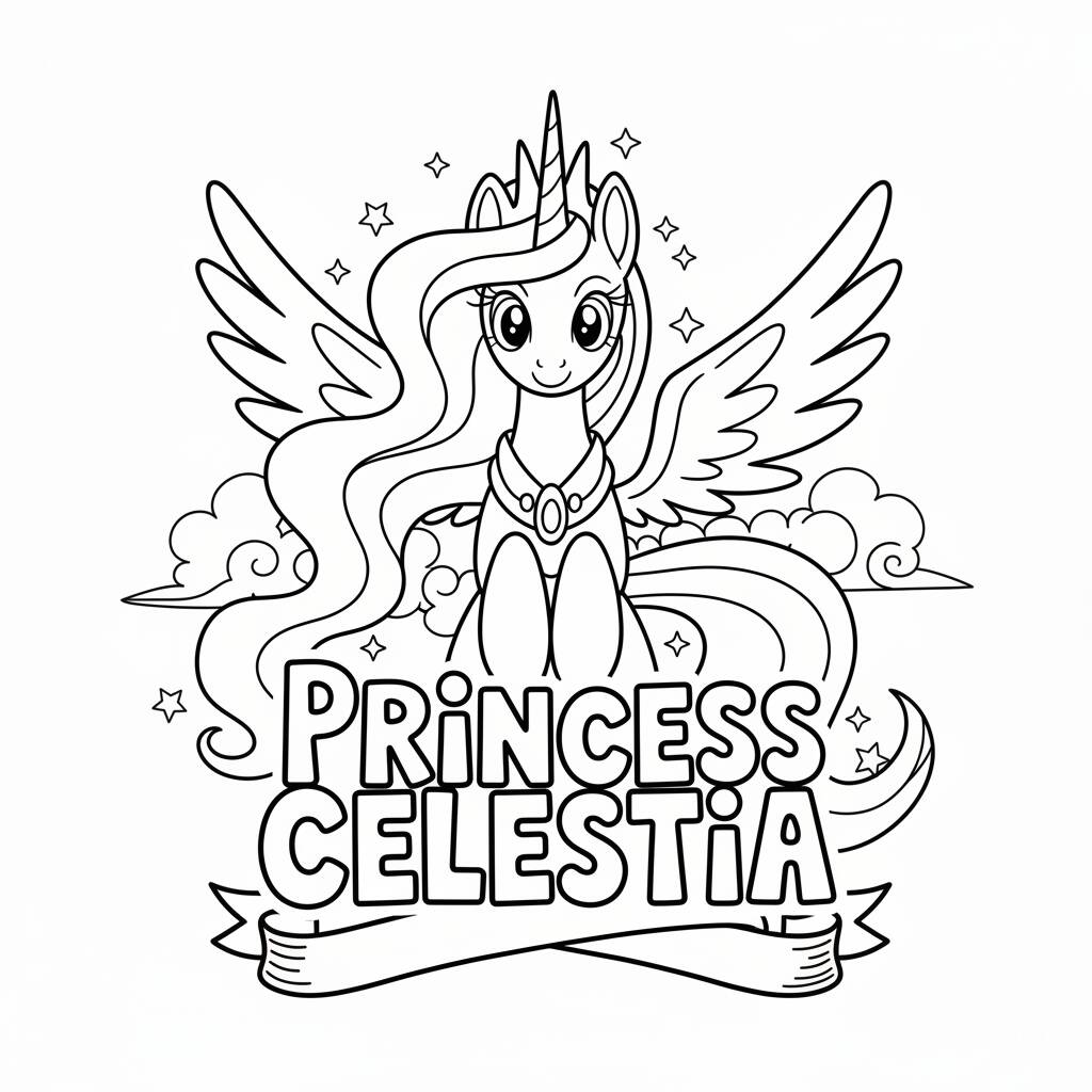 Desenho da Princesa Celestia para colorir