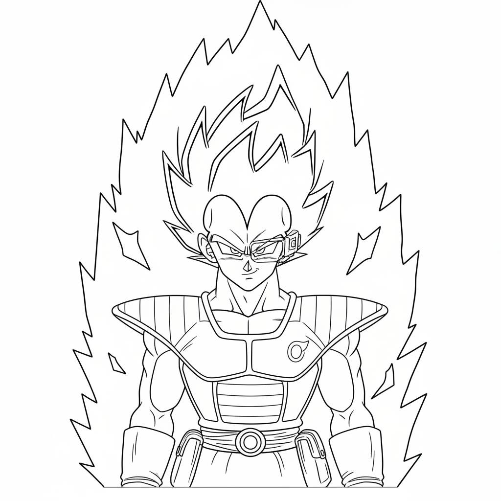 Vegeta anime coloring page