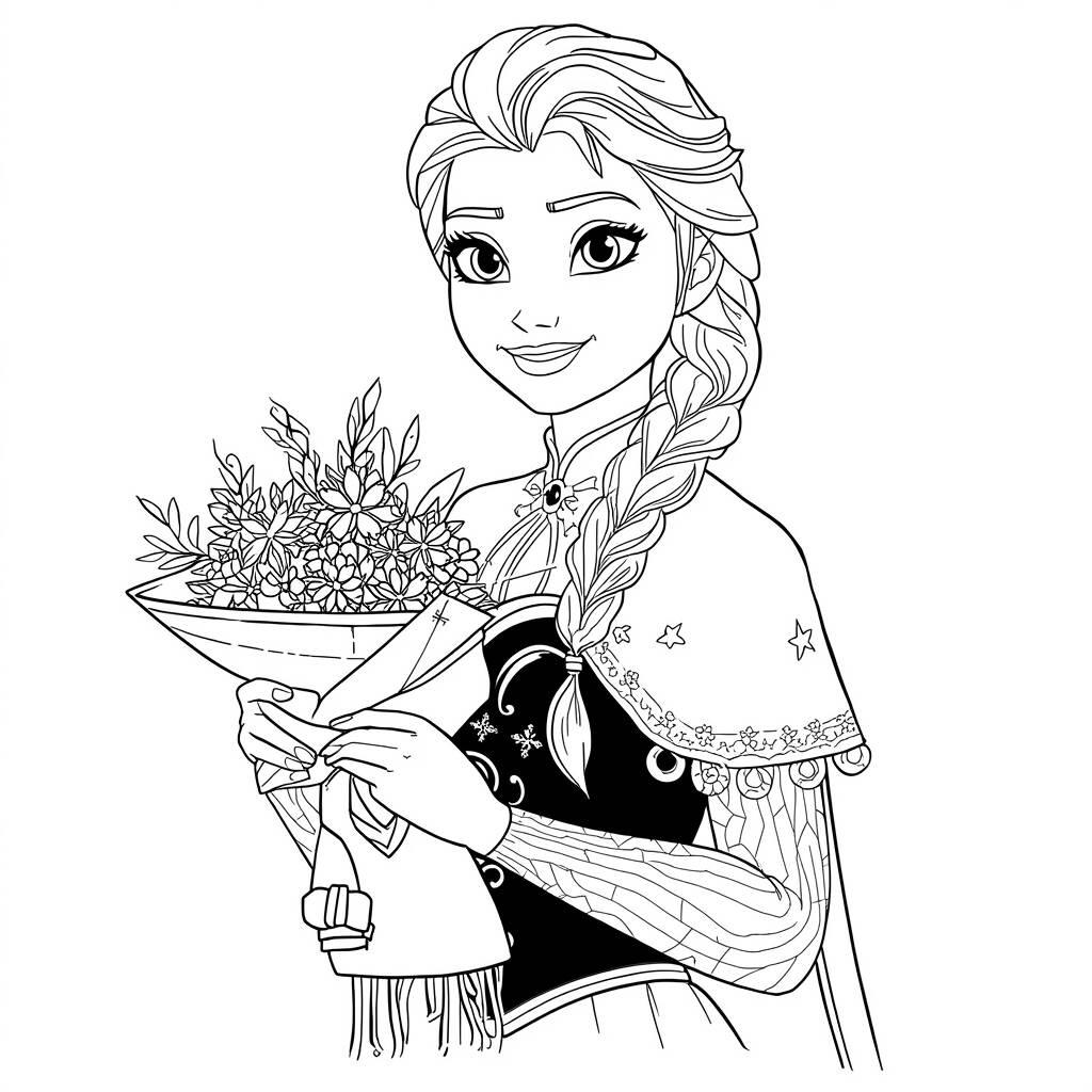 Desenho de Anna de Frozen para Colorir