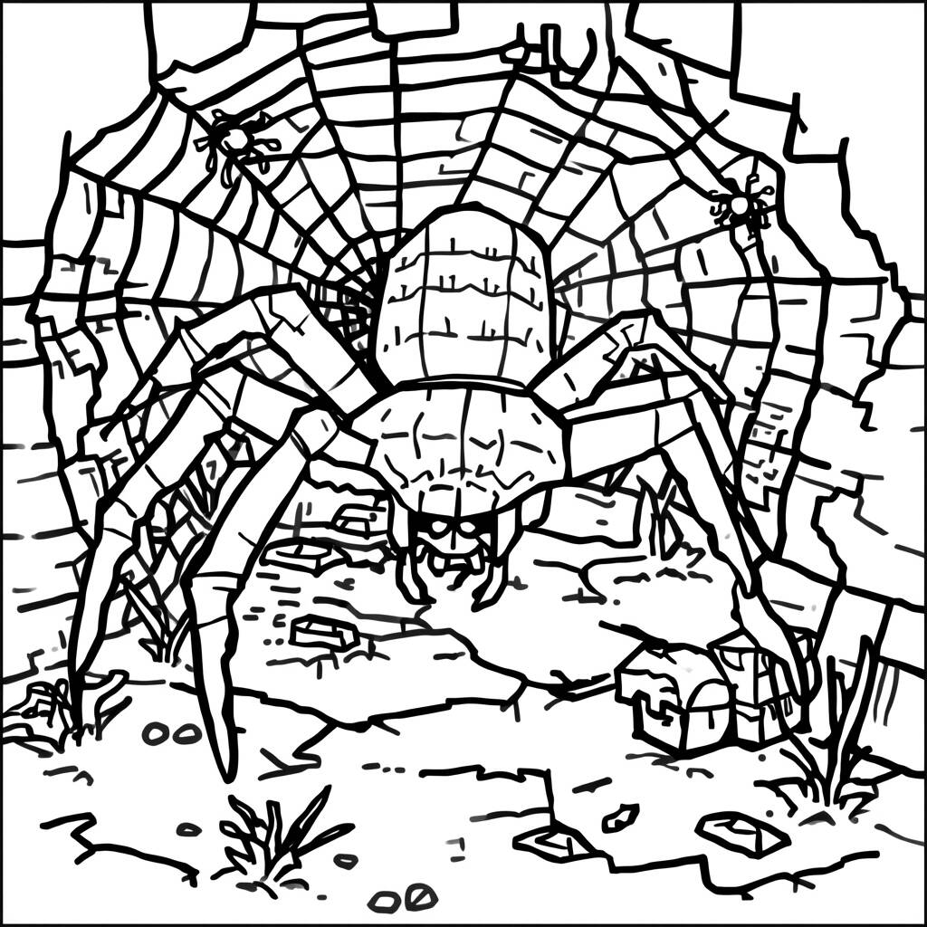Desenho de Aranha do Minecraft para Colorir